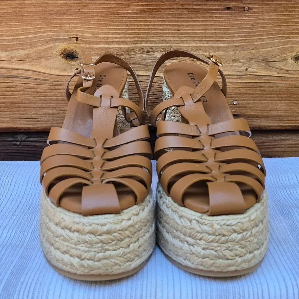 Dee Ocleppo Womens Tulum High Heel Platform Espadrille Fisherman Sandals